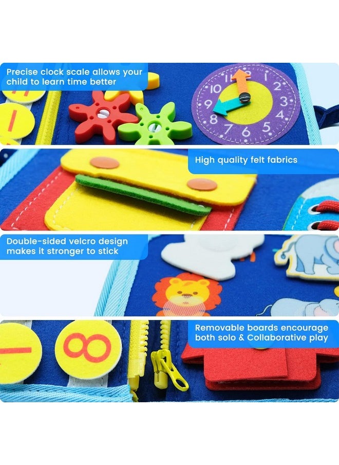 KolorFish Busy Board for Toddlers,Montessori Toys for Boys Girls 1 2 3 Year,Early Educational Activity Baby Sensory Toy,Autism Busy Book Travel Toys for Kids 3 4 5 6 7 Year Old (Transport), Multicolor