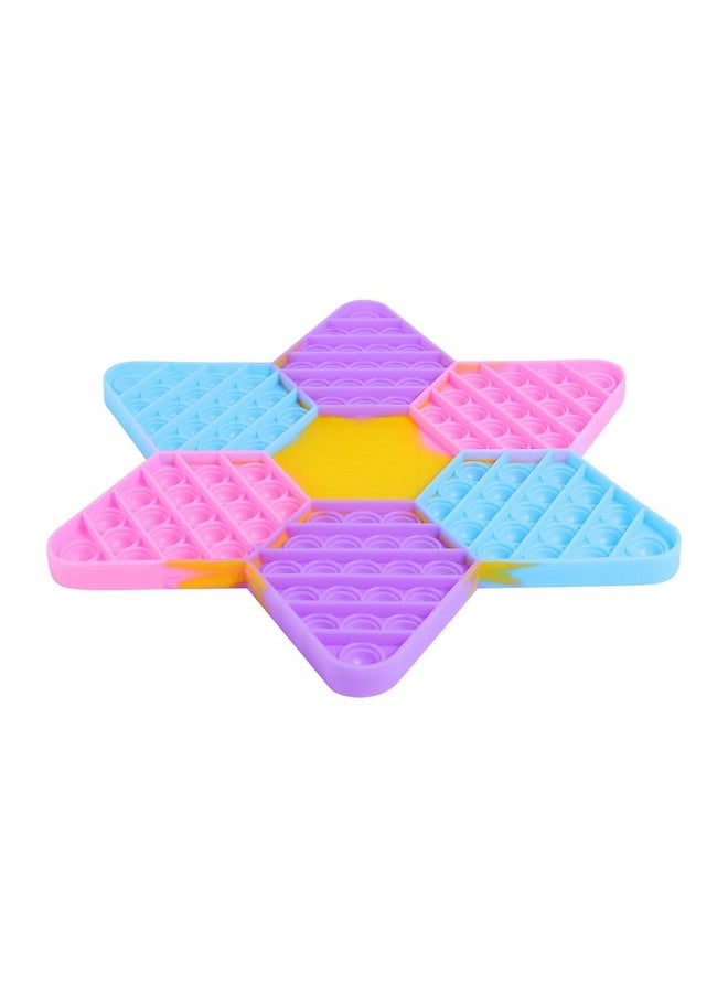 PLUSPOINT Star Pop it Game Pop Fidget Toy with dice, Push Pop Bubble Fidget Sensory Toy for Kids and Adults, Fidget Popper Stress Reliever Sensory Fidget (Star Pop It Game)