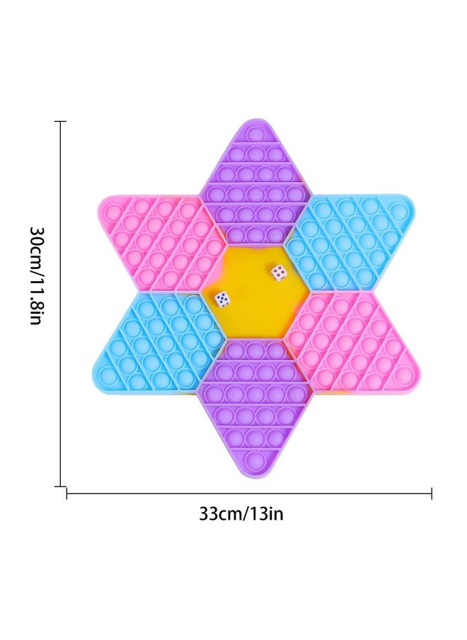 PLUSPOINT Star Pop it Game Pop Fidget Toy with dice, Push Pop Bubble Fidget Sensory Toy for Kids and Adults, Fidget Popper Stress Reliever Sensory Fidget (Star Pop It Game)