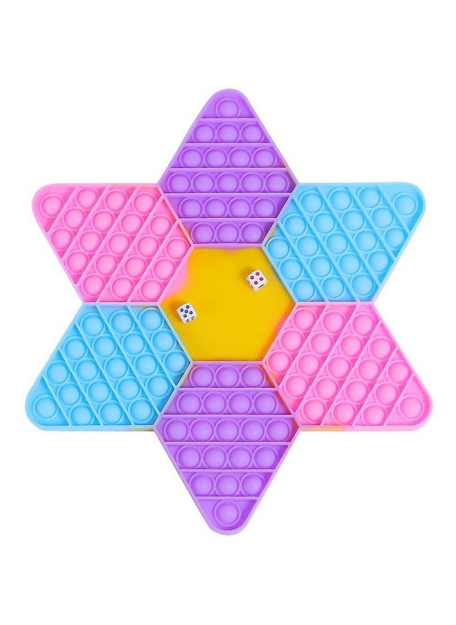 PLUSPOINT Star Pop it Game Pop Fidget Toy with dice, Push Pop Bubble Fidget Sensory Toy for Kids and Adults, Fidget Popper Stress Reliever Sensory Fidget (Star Pop It Game)