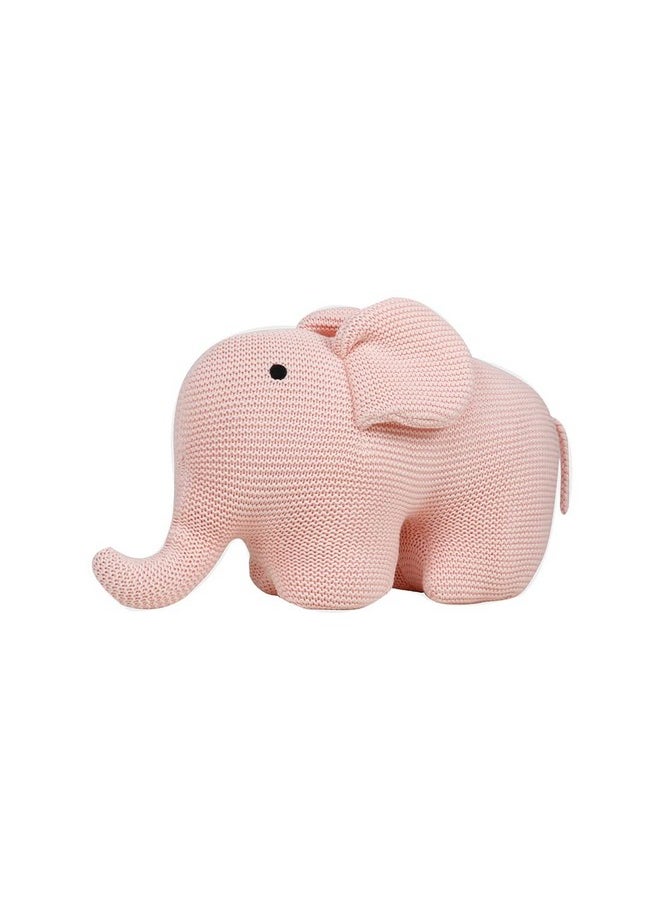 Pluchi Cotton Knitted Plush Toy Stuffed Animal Suitable for Babies & Kids (Misty Rose)