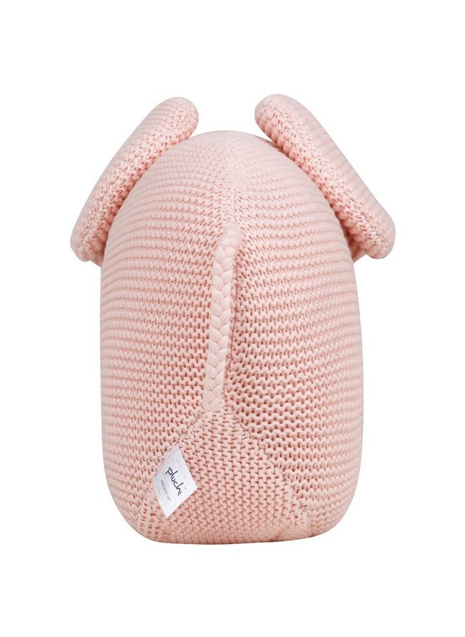 Pluchi Cotton Knitted Plush Toy Stuffed Animal Suitable for Babies & Kids (Misty Rose)