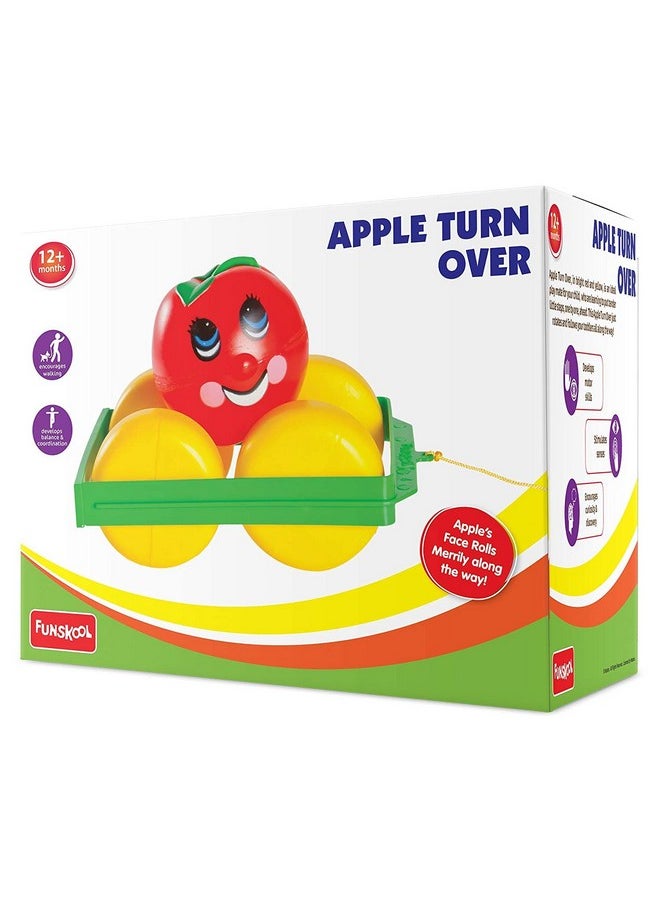 Giggles Funskool, Apple Turnover, Pull Along Toy, Encourages Walking, Rattling Sound, 12 Months & Above, Infant and Preschool Toys