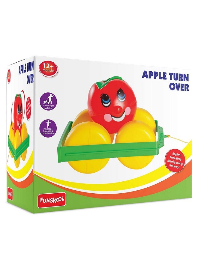 Giggles Funskool, Apple Turnover, Pull Along Toy, Encourages Walking, Rattling Sound, 12 Months & Above, Infant and Preschool Toys
