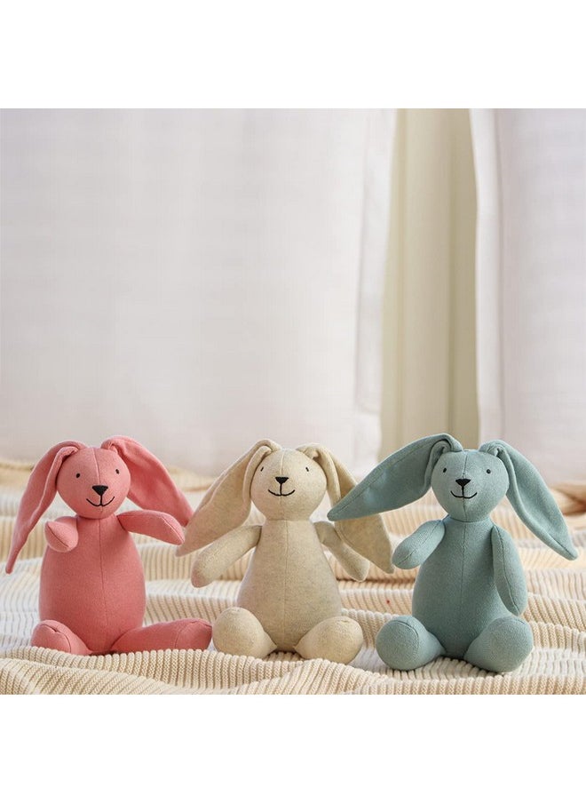 Pluchi Rabbit Cotton Knitted Natural Melange Soft Stuffed Toys for Kids, Toddlers& Babies 35x25x30 CM
