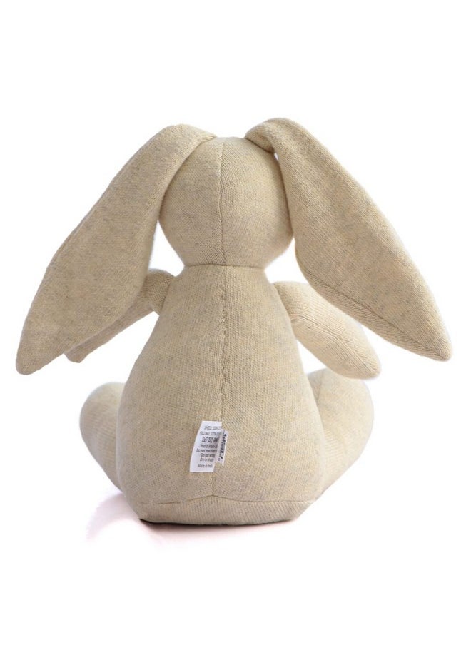 Pluchi Rabbit Cotton Knitted Natural Melange Soft Stuffed Toys for Kids, Toddlers& Babies 35x25x30 CM