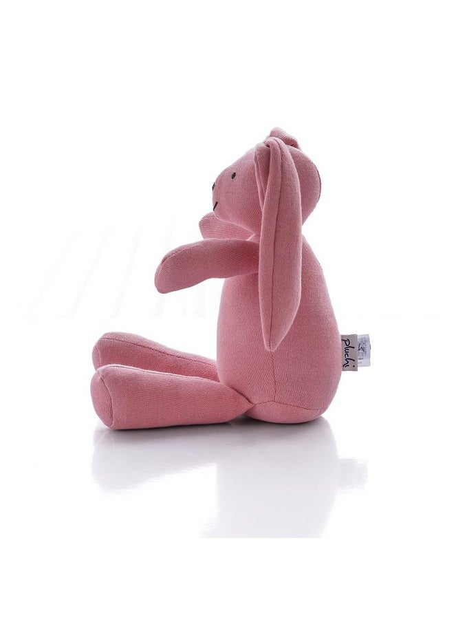 Pluchi Rabbit Cotton Knitted Pink Soft Stuffed Toys for Kids, Toddlers& Babies 35x25x30 CM