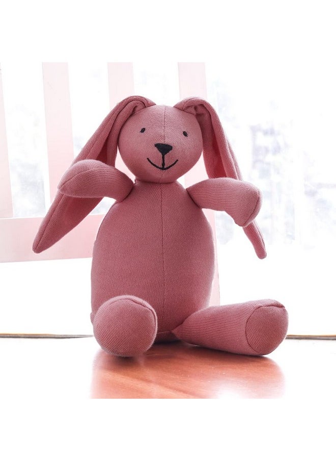 Pluchi Rabbit Cotton Knitted Pink Soft Stuffed Toys for Kids, Toddlers& Babies 35x25x30 CM