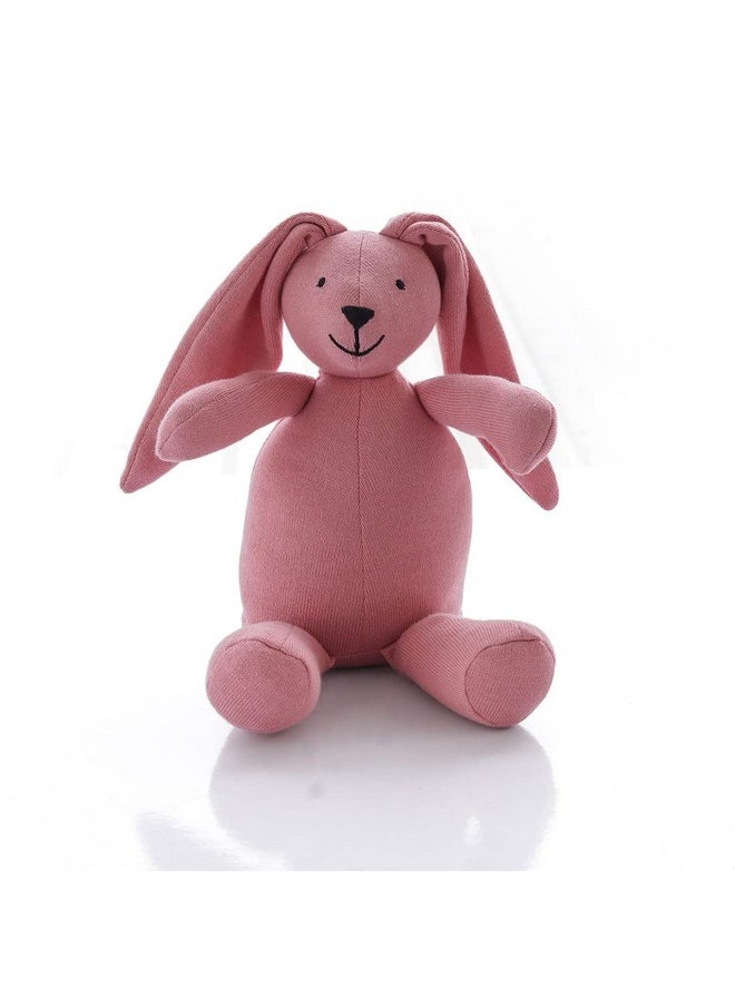 Pluchi Rabbit Cotton Knitted Pink Soft Stuffed Toys for Kids, Toddlers& Babies 35x25x30 CM