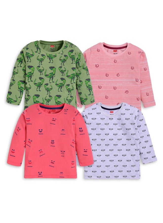 LuvLap Regular Fit F/S Boys T-Shirt (904633_Multicolour-1 12 to 18 Months)