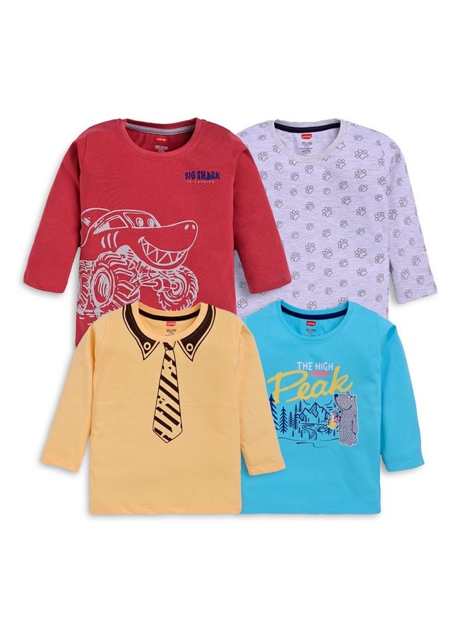 LuvLap Regular Fit F/S Boys T-Shirt (904922_Multicolour-2 18 to 24 Months)