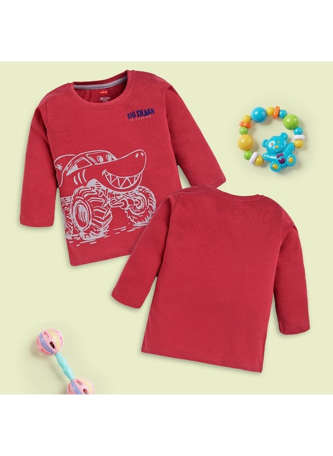 LuvLap Regular Fit F/S Boys T-Shirt (904922_Multicolour-2 18 to 24 Months)