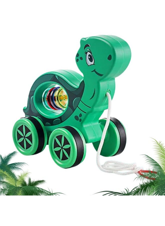 Storio Baby Products Pull Along Toddler Toy, Pull Along Toy with Attractive Design, Developmental Toy for 1 Year Old Girl Boy - Turtle