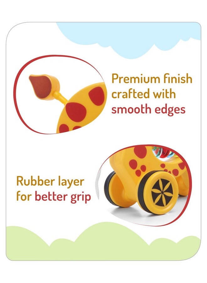 Storio Baby Products Pull Along Toddler Toy, Pull Along Toy with Attractive Design, Developmental Toy for 1 Year Old Girl Boy - Girraffe