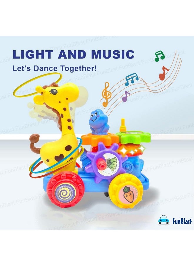 FunBlast Funny Giraffe Toy for Kids - Musical Giraffe with 360 Degree Rotating Wheel, Bump and Go Giraffe Toy, Light and Sound Toys for 3+ Year Old Kids, Boys, Girls (Multicolor)