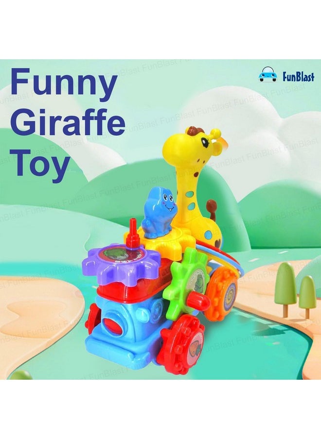 FunBlast Funny Giraffe Toy for Kids - Musical Giraffe with 360 Degree Rotating Wheel, Bump and Go Giraffe Toy, Light and Sound Toys for 3+ Year Old Kids, Boys, Girls (Multicolor)