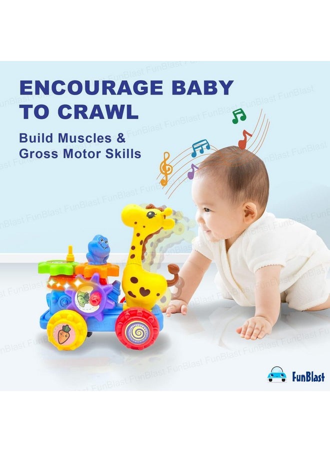FunBlast Funny Giraffe Toy for Kids - Musical Giraffe with 360 Degree Rotating Wheel, Bump and Go Giraffe Toy, Light and Sound Toys for 3+ Year Old Kids, Boys, Girls (Multicolor)