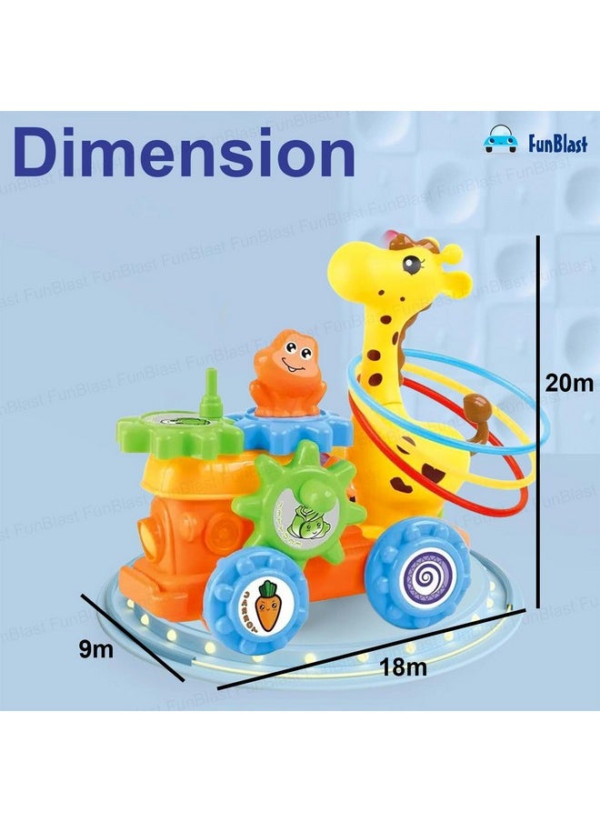 FunBlast Funny Giraffe Toy for Kids - Musical Giraffe with 360 Degree Rotating Wheel, Bump and Go Giraffe Toy, Light and Sound Toys for 3+ Year Old Kids, Boys, Girls (Multicolor)