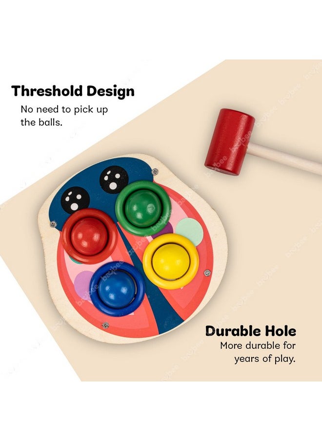 Baybee Wooden Hammer Ball Knock Pounding Bench with Box Case Kids Toys Set, Wooden Hammer Toys Develops Fine Motor & Dexterity Skills, Learning Educational Hammer Toys for Kids 3+ Years (Assorted)