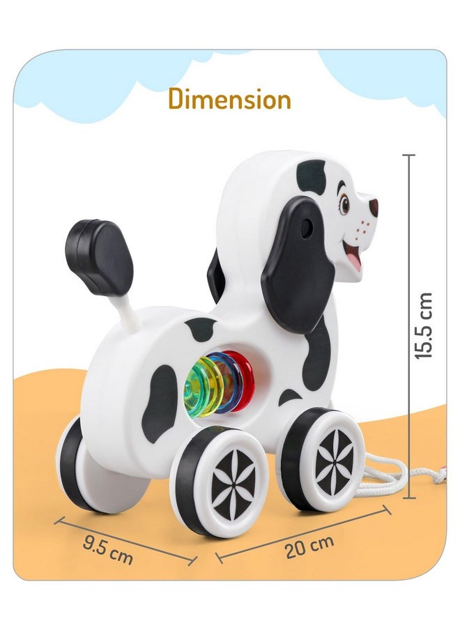 Storio Baby Products Pull Along Toddler Toy, Pull Along Toy with Attractive Design, Developmental Toy for 1 Year Old Girl Boy - Dog