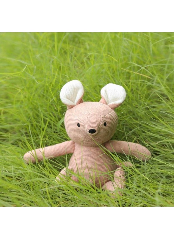 Pluchi Jerry Cotton Knitted Stuffed Soft Toys for Babies & Kids(Blush Pink & Ivory)
