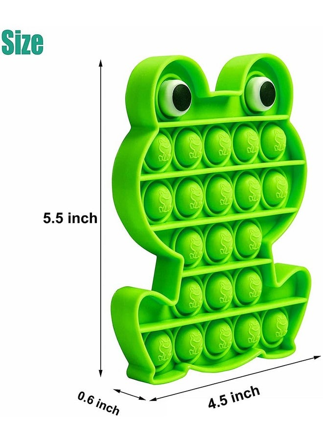 WISHKEY Silicone Set of 2 Cute Frog & Octopus Shaped Printed Colorful Push Pop It Bubble Sensory Fidget Stress Relief Anti-Anxiety Relaxing Toy for Kids and Adults(Pack of 2, Multicolor)
