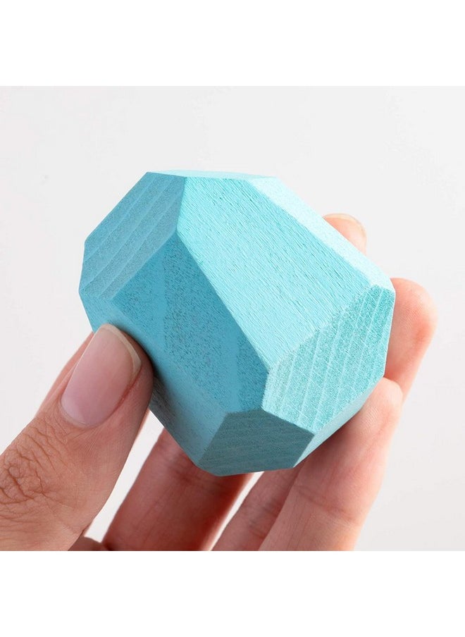 Baybee 10 Pcs Wooden Rainbow Stone Stacking Balancing Blocks for Kids Toys, Wooden Toy Building Blocks Stacking Game for Children, Learning Educational Baby Toys Blocks for Kids 3+Years Boys Girls