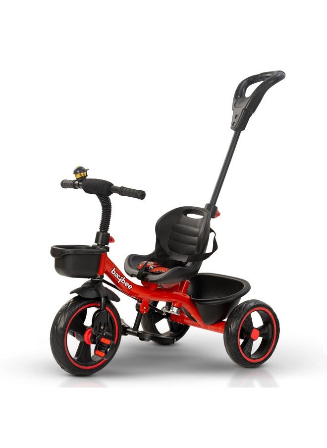 Baybee Baby Tricycle for Kids, Smart Plug & Play Kids Cycle with Eva Wheels, Bell, Storage Baskets & High Backrest | Kids Tricycle Trike | Baby Cycle for Kids 2 to 5 Years Boy Girl (Trixg Pro Red)