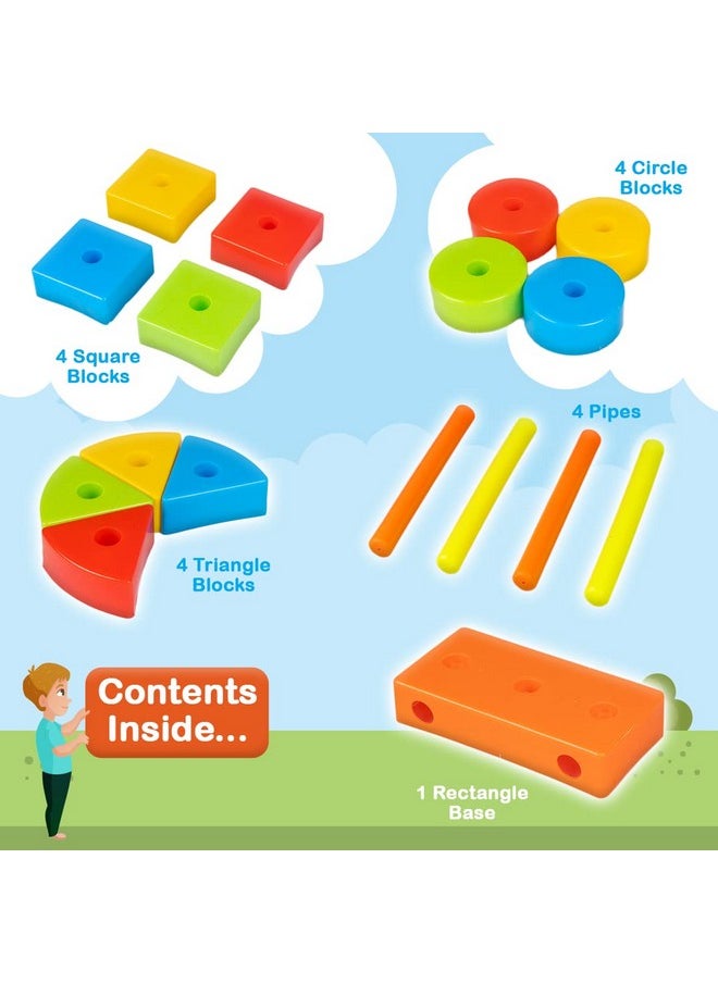RATNA'S Building Block Toys for Kids.Age(2 to 6) Multicolour (Active Blocks Senior)