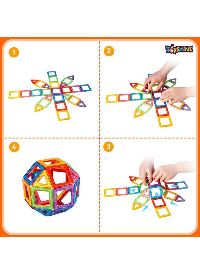 Toyshine Plastic Magnetic Tiles Building Blocks Construction Set Educational Stacking Toys (20 Pieces, Multicolour)