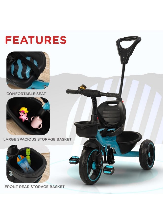 Baybee Baby Tricycle for Kids, Smart Plug & Play Kids Cycle with Eva Wheels, Bell, Storage Baskets & High Backrest | Kids Tricycle Trike | Baby Cycle for Kids 2 to 5 Years Boy Girl (Trixg Pro Blue)
