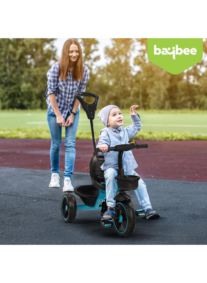 Baybee Baby Tricycle for Kids, Smart Plug & Play Kids Cycle with Eva Wheels, Bell, Storage Baskets & High Backrest | Kids Tricycle Trike | Baby Cycle for Kids 2 to 5 Years Boy Girl (Trixg Pro Blue)