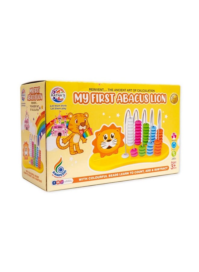Ratna's My First Abacus Lion | Learning Kit to Enhance Counting, Addition, Subtraction Skills for Kids