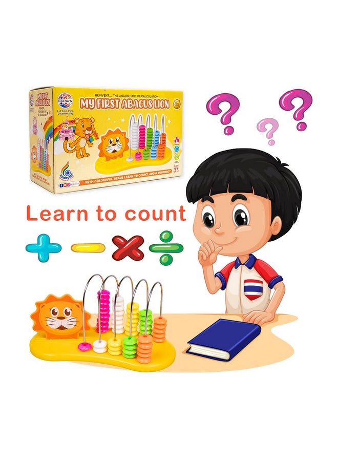 Ratna's My First Abacus Lion | Learning Kit to Enhance Counting, Addition, Subtraction Skills for Kids
