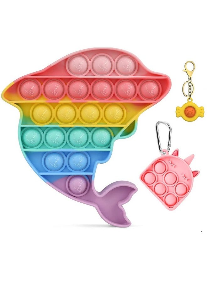 FunBlast 3 in 1 Pop It Fidget Toy, Real Silicone Pop it Fidget Toy, Pop It Fidget Toy (Multicolor)