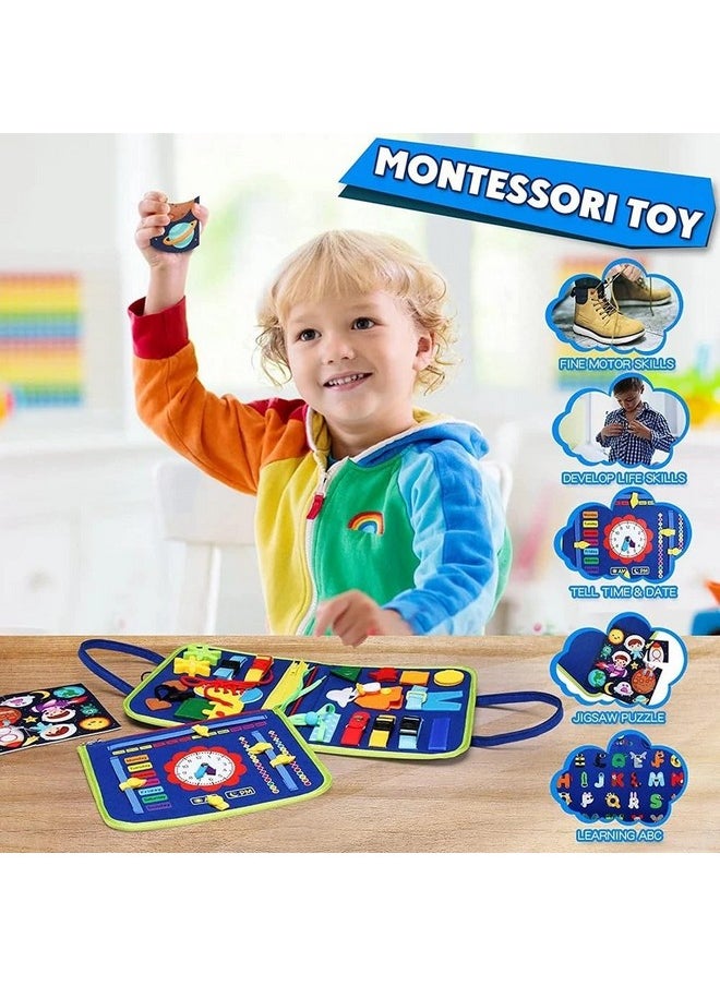 Toyshine Busy Board Early Educational Montessori Toys for Kids Toddlers Developing Fine Motor Skills Preschool Basic Skills Learning Sensory Toys for Kids 3+