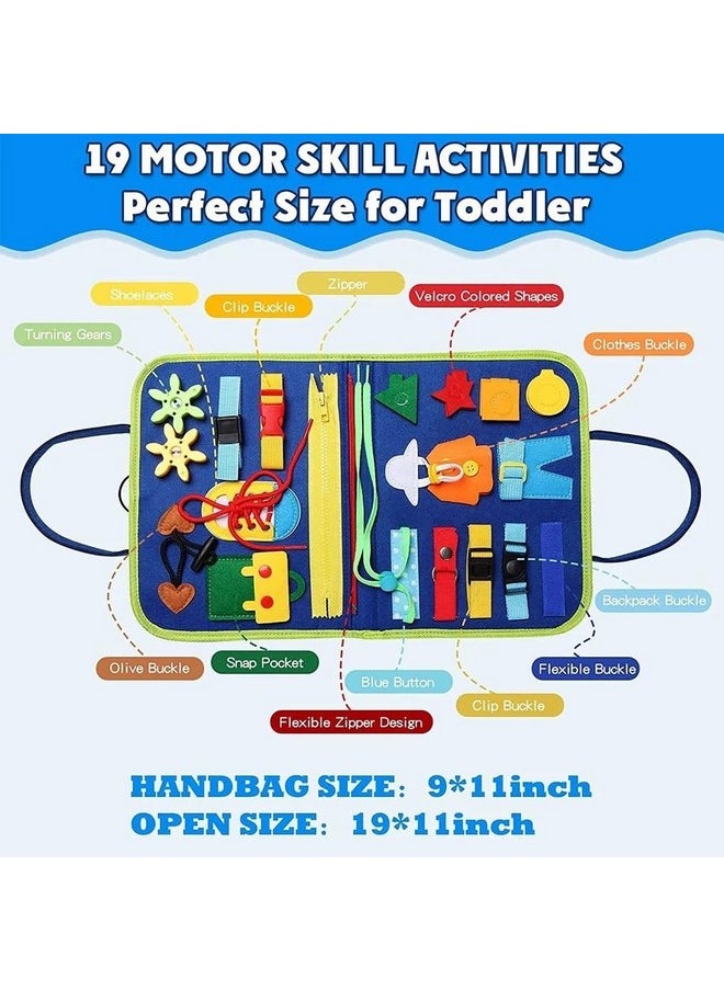 Toyshine Busy Board Early Educational Montessori Toys for Kids Toddlers Developing Fine Motor Skills Preschool Basic Skills Learning Sensory Toys for Kids 3+