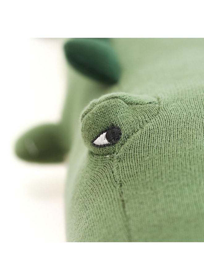Pluch Cranky Crocodile Cotton Knitted Stuffed Soft Toys for Babies/Kids (Fusion Mint, Bermuda Green & Shell)