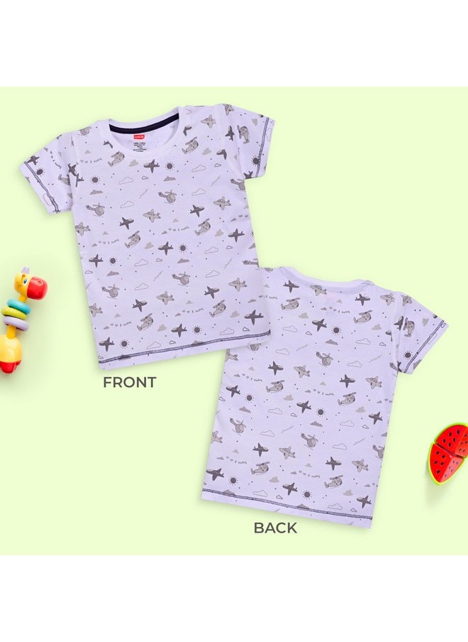LuvLap Regular Fit H/S Boys T-Shirt (904610_Multicolour-2 6 to 12 Months)