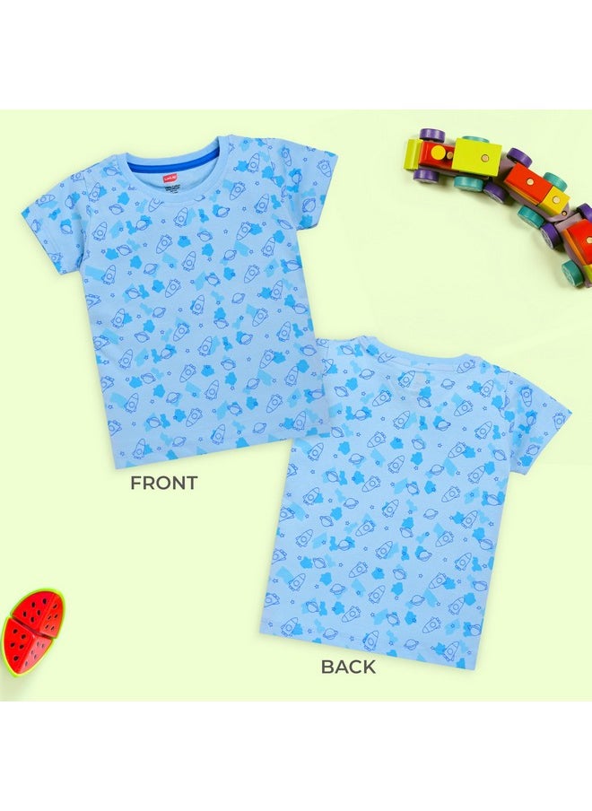 LuvLap Regular Fit H/S Boys T-Shirt (904610_Multicolour-2 6 to 12 Months)