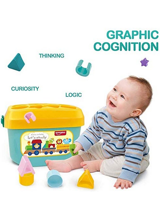 Toyshine Baby's First Shape Sorting Blocks Learning- Educational Activity Toys with 16 Building Blocks - Multicolor (16 Pieces)