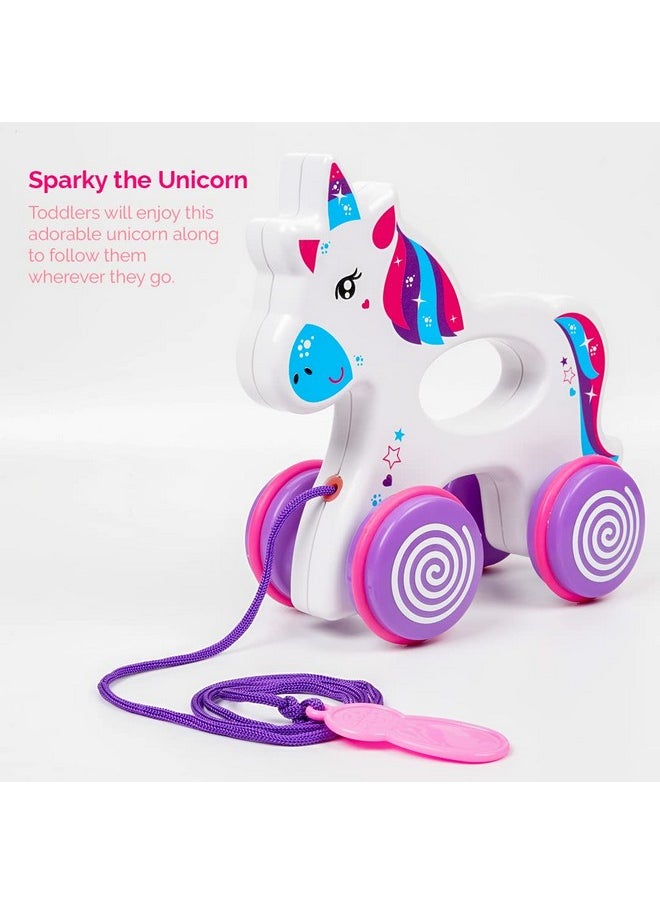 Ratna's Sparky The Unicorn | Walk & Play Pull Along Toy for Infant