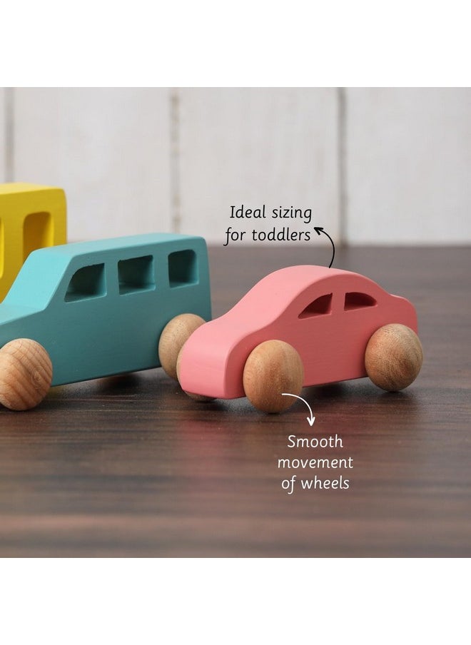Ariro Wooden Car for Toddlers & Infants | Push Wooden Vehicle Toy for Kids | Fun & Safe Play for Toddlers | Wooden Car Toy | 6 Months-3 Years