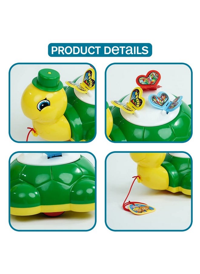 Wembley Turtle Butterfly Pull Along Toy for Ages 1 Year and Above Infants, Toddlers, and Preschool Babies| Multicolor