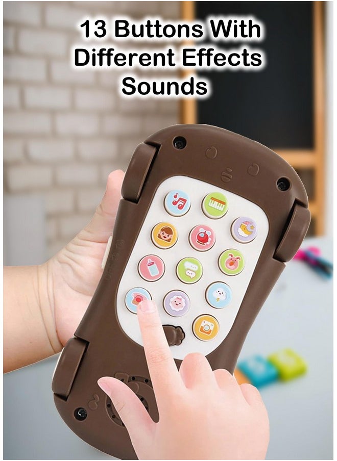 VGRASSP Pull Along Phone Car Toy for Kids - Lovely Model, Multiple Modes, Spreading Colorful Lights, Volume Adjustment, Dynamic Sound and Great Music - Multicolor (Color As Per Stock)
