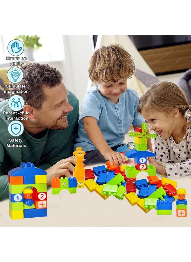 FunBlast Learning Blocks for Kids with Cartoon Figures, Bag Packing, Best Gift Toy, Multicolor (Set of 35 Pcs) (LearningB3_New)