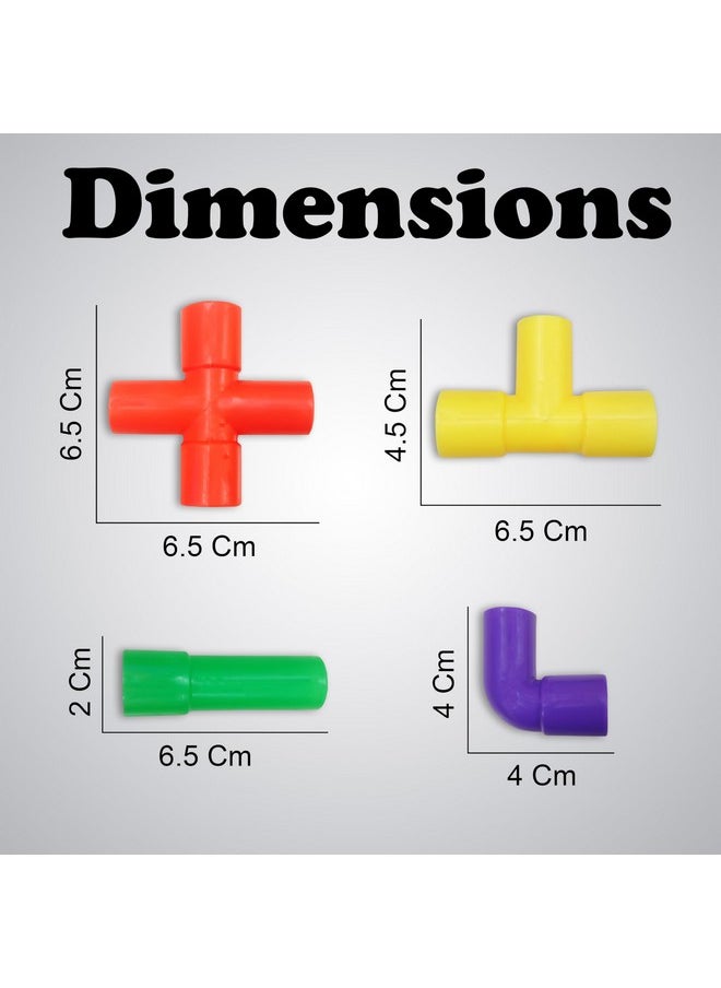 VGRASSP DIY 30 Pcs Colorful Pipe Puzzle Educational Building Block Toy for Kids with Different Shape and Size -Imagine, Create, Fun and Learn Toy - Color As Per Stock (Pipe Blocks)