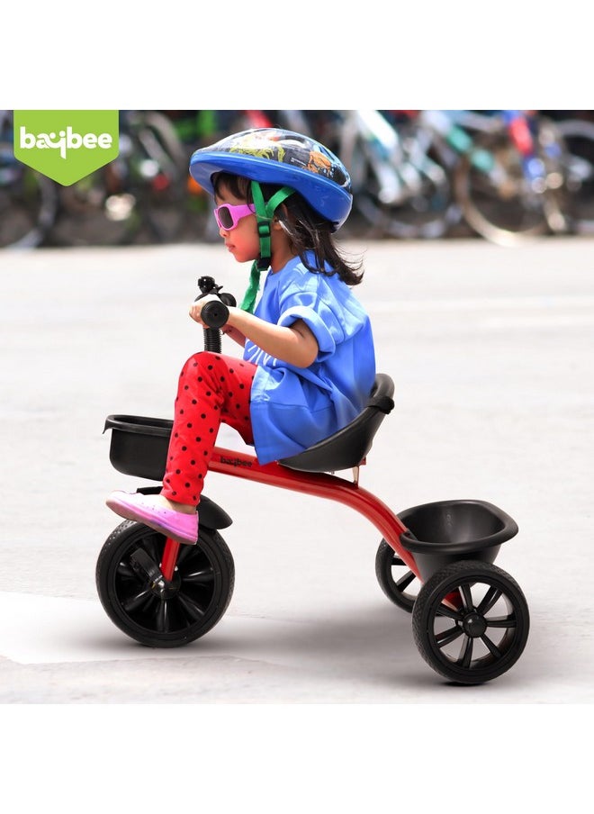 Baybee Baby Tricycle for Kids, Smart Plug & Play Kids Cycle with Eva Wheels, Bell, Storage Baskets & High Backrest | Kids Tricycle Trike | Baby Cycle for Kids 2 to 5 Years Boy Girl (Red)