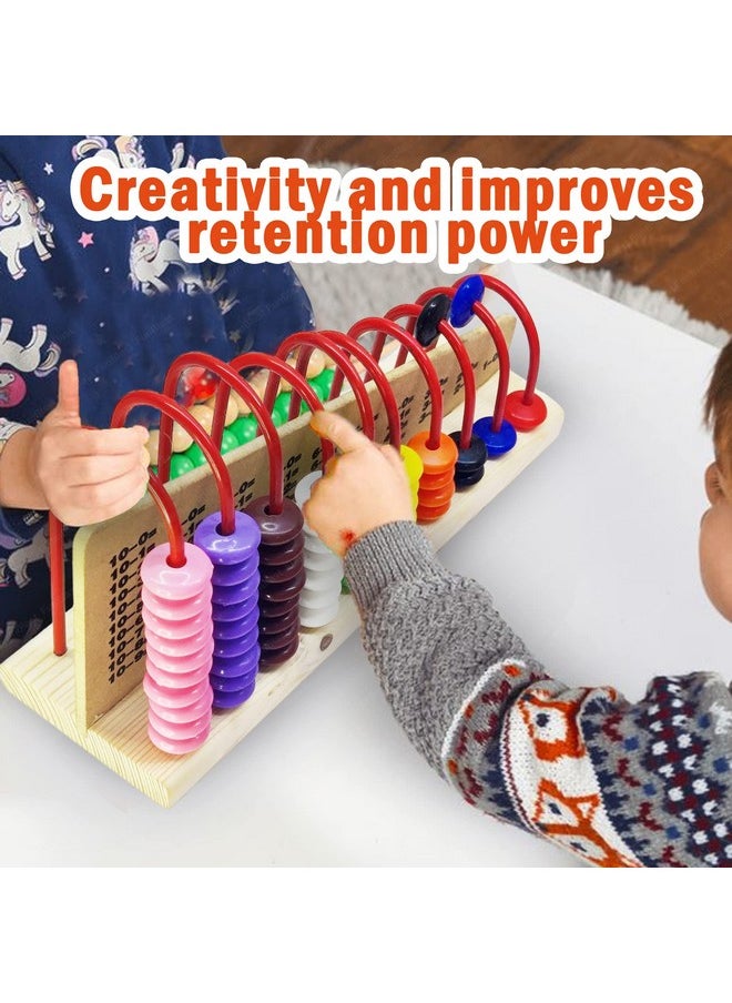 FunBlast Wooden Double - Sided Calculation Shelf Abacus With Counting Addition Subtraction Maths Toy, Early Educational Learning Toy - Multicolor, Kid