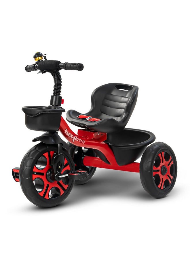 Baybee Baby Tricycle for Kids, Smart Plug & Play Kids Cycle with Eva Wheels, Bell, Storage Baskets & High Backrest | Kids Tricycle Trike | Baby Cycle for Kids 2 to 5 Years Boy Girl (TRIXG Red)